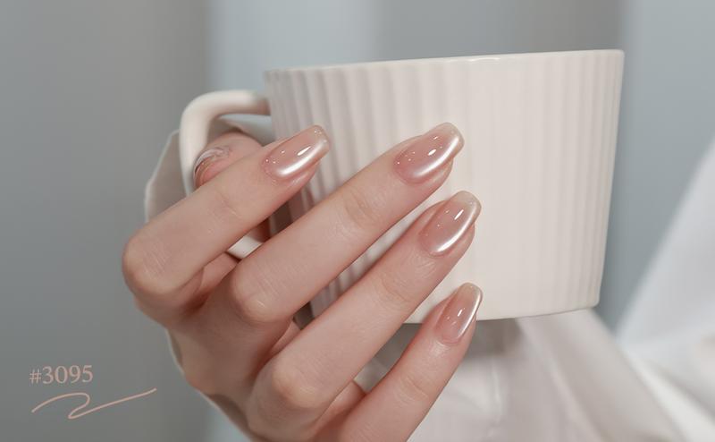 GAOY Velvet Moonlight Sheer Cat Eye Gel Polish Set, 6 Colors 16ml Light Pink Purple Shimmery Holographic Cat Eye Gel Nail Polish with 3 Heads Magnet, UV Lamp Cure for Nail Art DIY