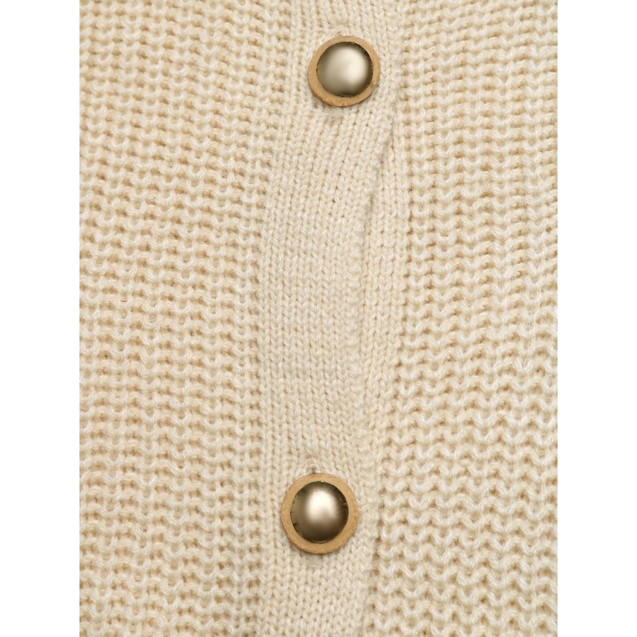 Elegant Bow Embroidery Round Neck Single Button Cardigan Sweater for Women, High-Quality Versatile Knitwear, Perfect for Export