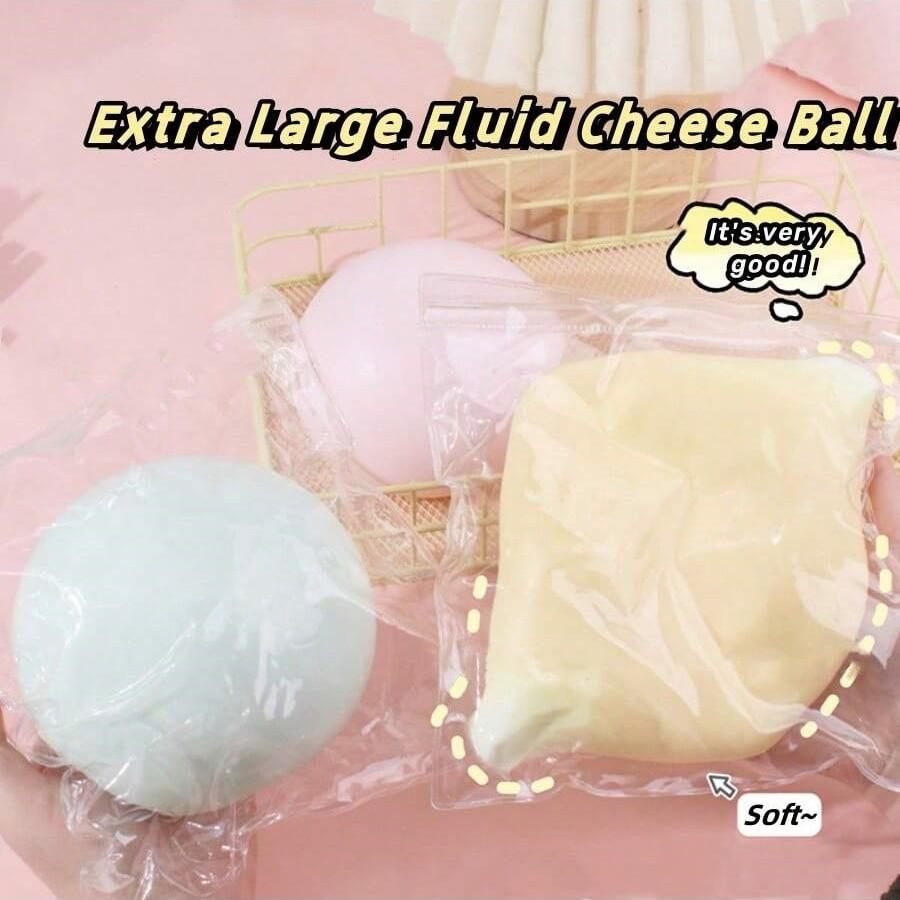 1/3/6 Counts Extra Large Stress Relief Ball, Squeeze Ball, Decompression Squeeze, Elastic Pressure Dough, Liquid Cheese Squeeze Toy, Quiet Anxiety Relief for Adults & Teens, Stress Relief Fidgeting