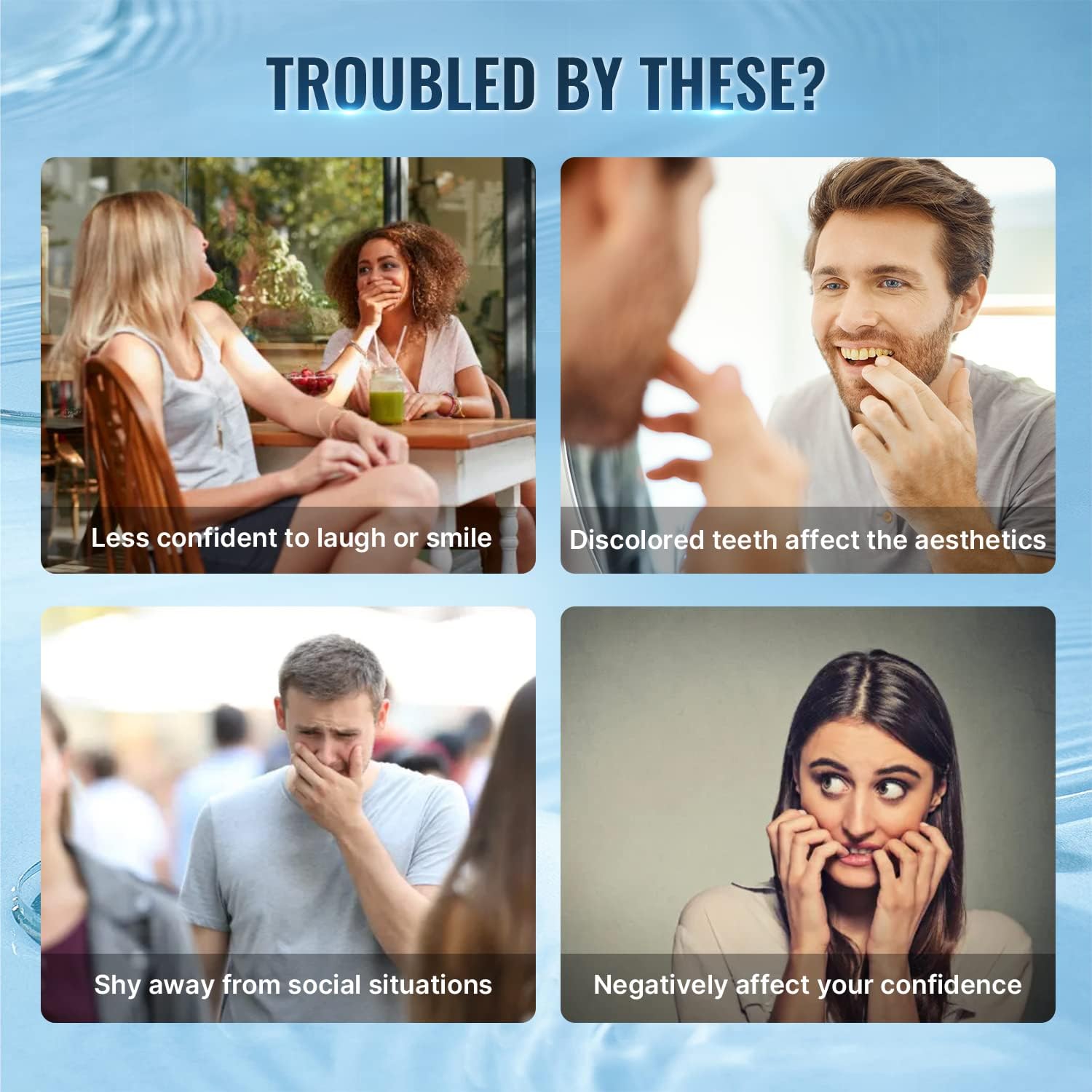 LED Teeth Brightening Kit, 2 Sets Teeth Tool Kit with Carbamide Peroxide Teeth Brightening Gel, Safe Enamel for Oral Care