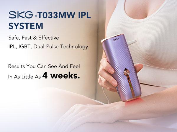 SKG Hair Freedom System, Dual-Pulse IPL for Contact-Free Hair Removal, Infinite Flashes, 25-Minute Full-Body Solution Electric Epilator Manual Epilator