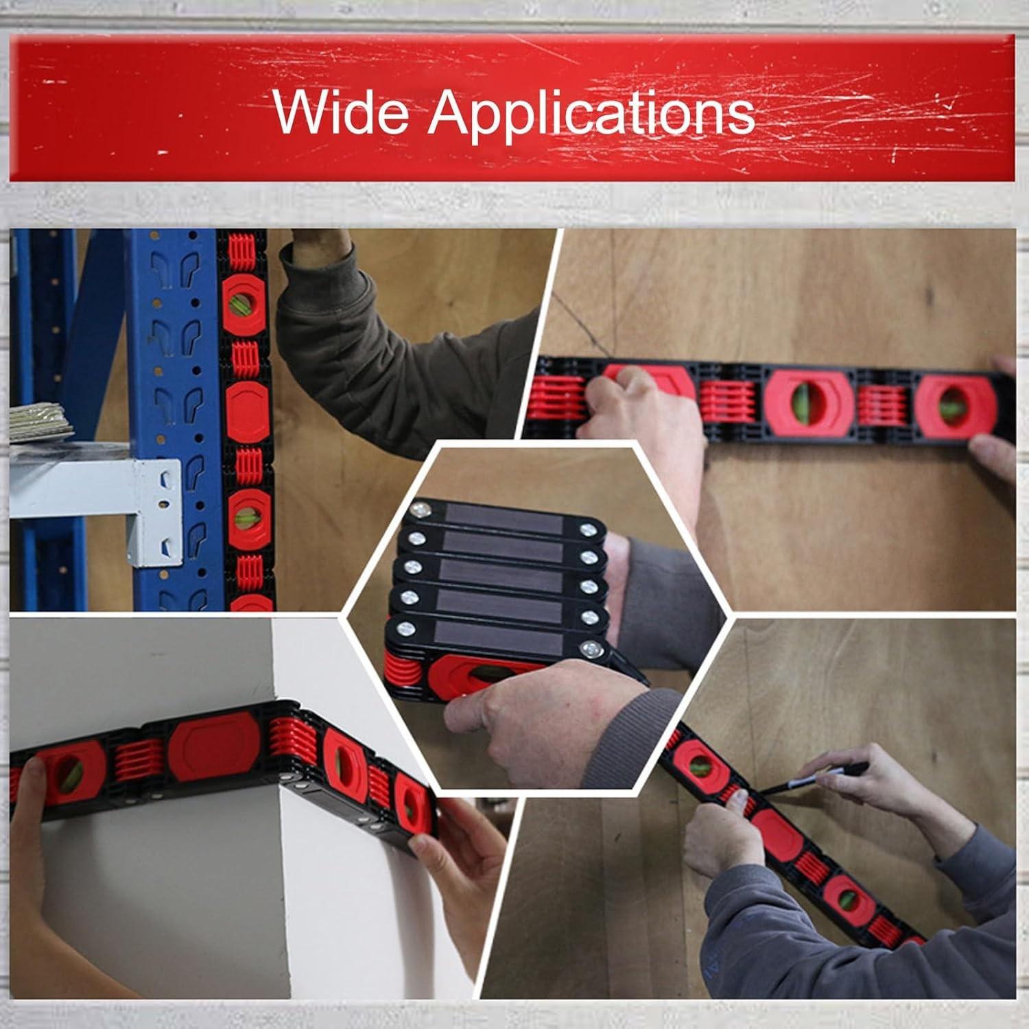 High Precision Folding Magnetic Level Ruler Multi Angle Measuring Tool Woodworking Corner Layout for Home Renovation