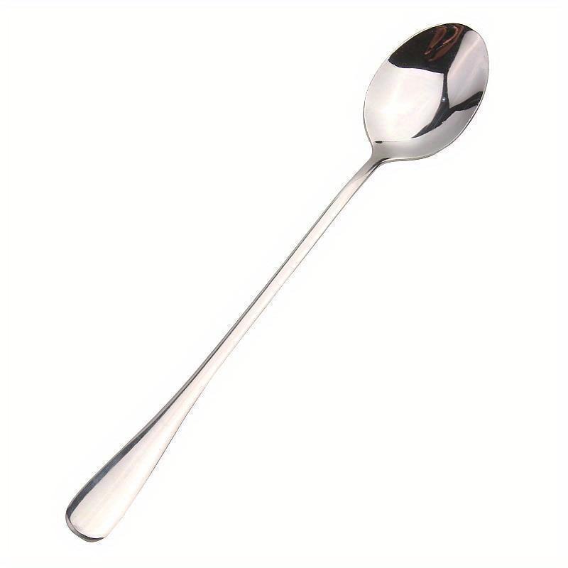 5pcs Stainless Steel Long Handle Ice Tea Spoon, Coffee Spoon, Ice Cream Stirring Spoon, Dishwasher Safe, Kitchen Accessories, Flatware Set
