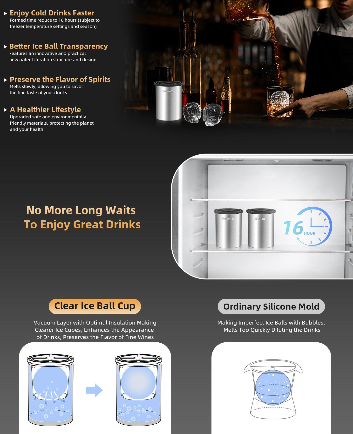 Cool and Bold Skull Ice Ball - Chill Wine and Drinks in Style - Premium Stainless Steel for the Ultimate Chill - Perfect for Whisky Lovers Bars Barbecues Parties and Special Occasions! Silicone Utensils Modern Metal