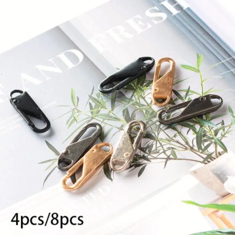 4pcs/8pcs Detachable Alloy Zipper Kit for Travel Bags, Down Jackets, Handbags, DIY Sewing Craft, Quick Repair Set, Ideal for Zipper Replacement