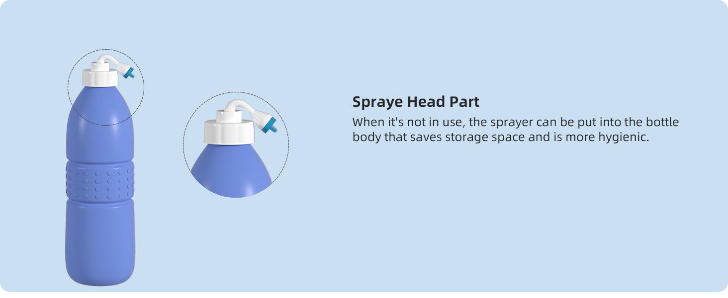 Hibbent Portable Bidet Sprayer and Travel Bidet with Hand Held Bidet Bottle for Personal Cleansing Use Extended Nozzle - Personal Hygiene Care Toilet Bidet Shower/Bathroom Bidet Spray -21.8oz(620ml) Handheld