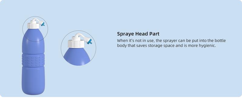 Hibbent Portable Bidet Sprayer and Travel Bidet with Hand Held Bidet Bottle for Personal Cleansing Use Extended Nozzle - Personal Hygiene Care Toilet Bidet Shower/Bathroom Bidet Spray -21.8oz(620ml) Handheld