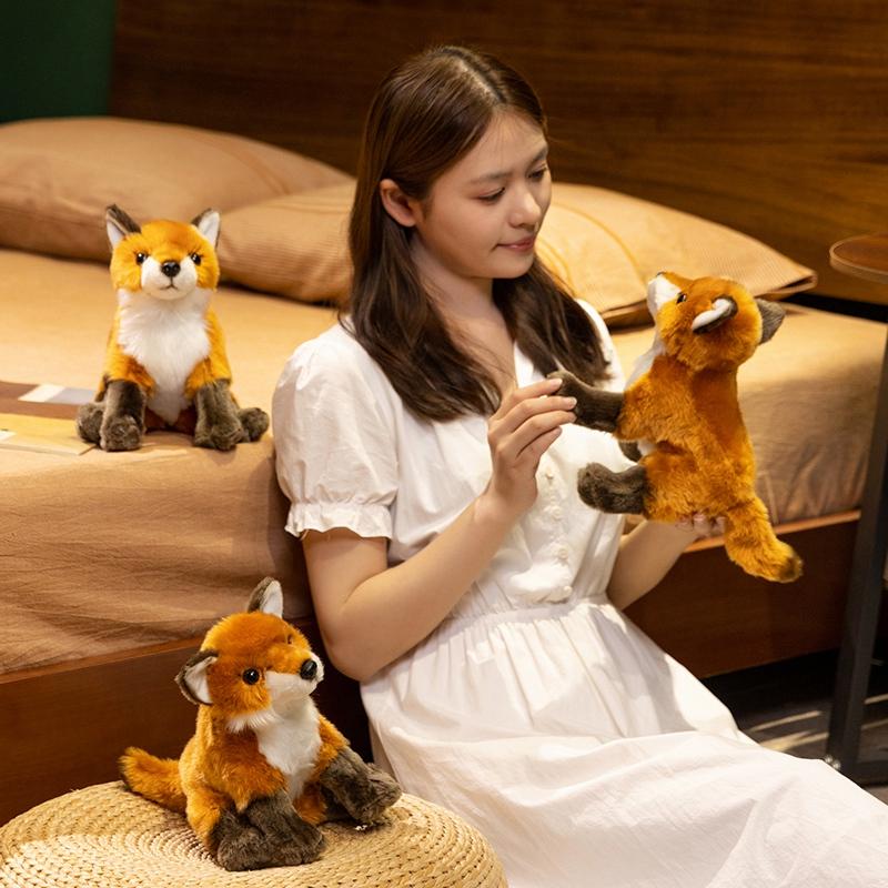 Reallife Fox Plushie Stuffed Wild Animals Lifelike Doll Home Decor Toys Simulated Fox Doll Kids Birthday Xmas Gifts