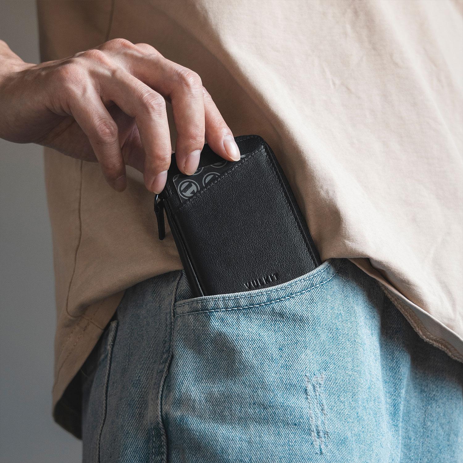 Genuine Leather ,Slim RFID/NFC Blocking Card Holder Wallet, Holds 10+ Cards & Folded Cash - VW113P