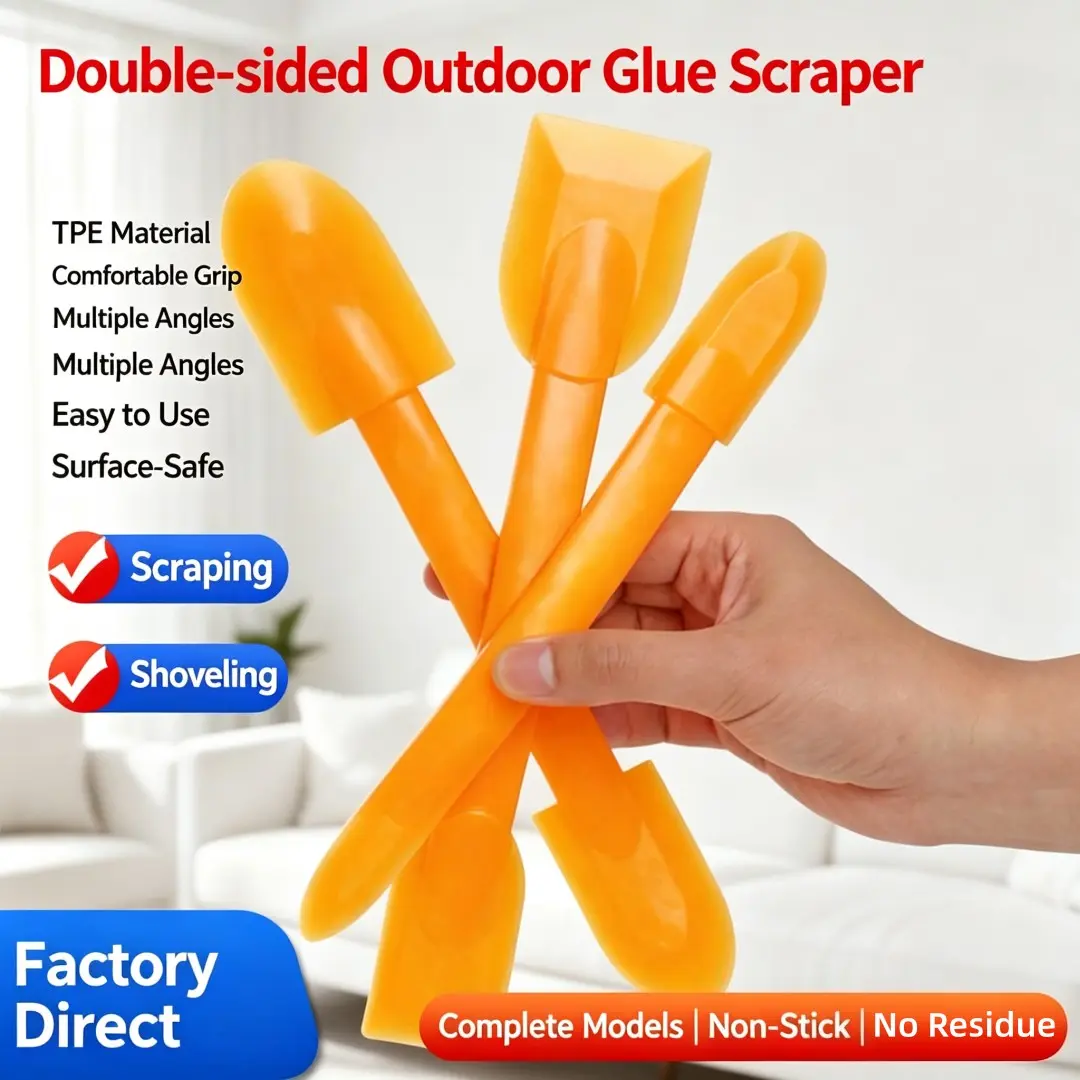 TPE Integrated Caulk Removal Tool, Double Head Caulk Finishing Scraper, Soft Sealant Smoother with Multiple Angles for Exterior Wall, Sunroom, Stone Curtain Wall, Door & Window Glass Glue Finishing