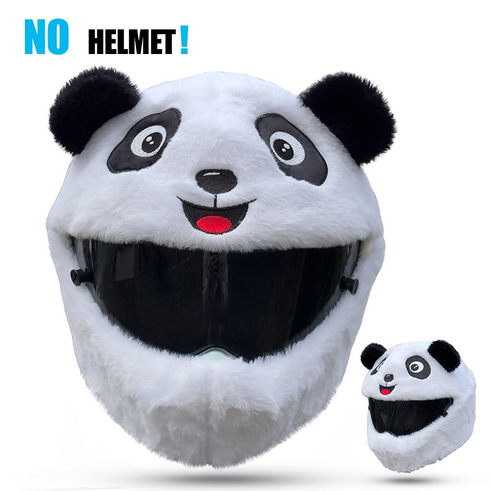 Cute Panda Motorcycle Helmet Cover, Soft Comfortable Easy to Wear, Prevents Helmet Wear, Ideal for Riding, Festive Parties