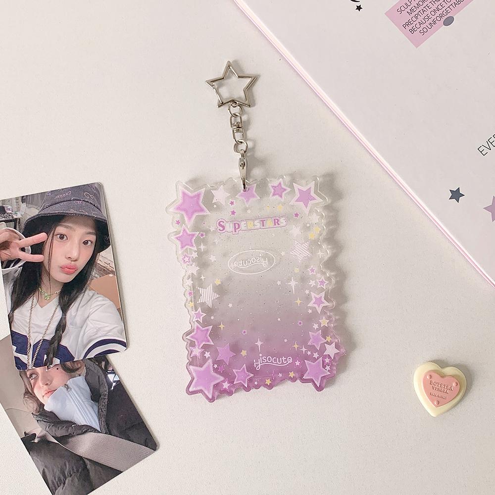 INS Style Star Photo Card Holder Photocard Case Instant Camera Photo Frame Keychain Backpack Pendant 3inch Idol Photo Holder