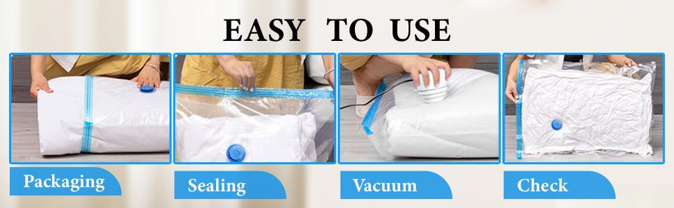 Vacuum Storage Bag with Electric Pump and Hand Pump Vacuum Sealer Bags for Store Space Saver Bag for Clothes, Mattress, Blanket, Duvets, Pillows, Comforters, Quilt, Easily for Mom, House, Travel, ,Moving, Organiser Compression