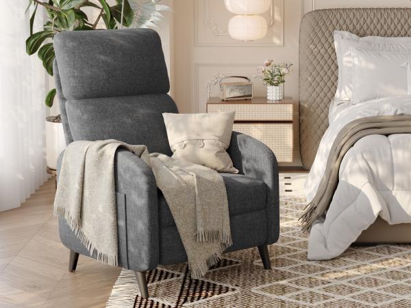 【Valentine Day Sale】】FLEXISPOT Recliner Chair for Adults – Fabric Single Sofa Armchair with Side Pockets, Adjustable Backrest & Extended Footrest, Small Modern Reclining Chair for Living Room, Home Theater & Office, 300Lbs Capacity