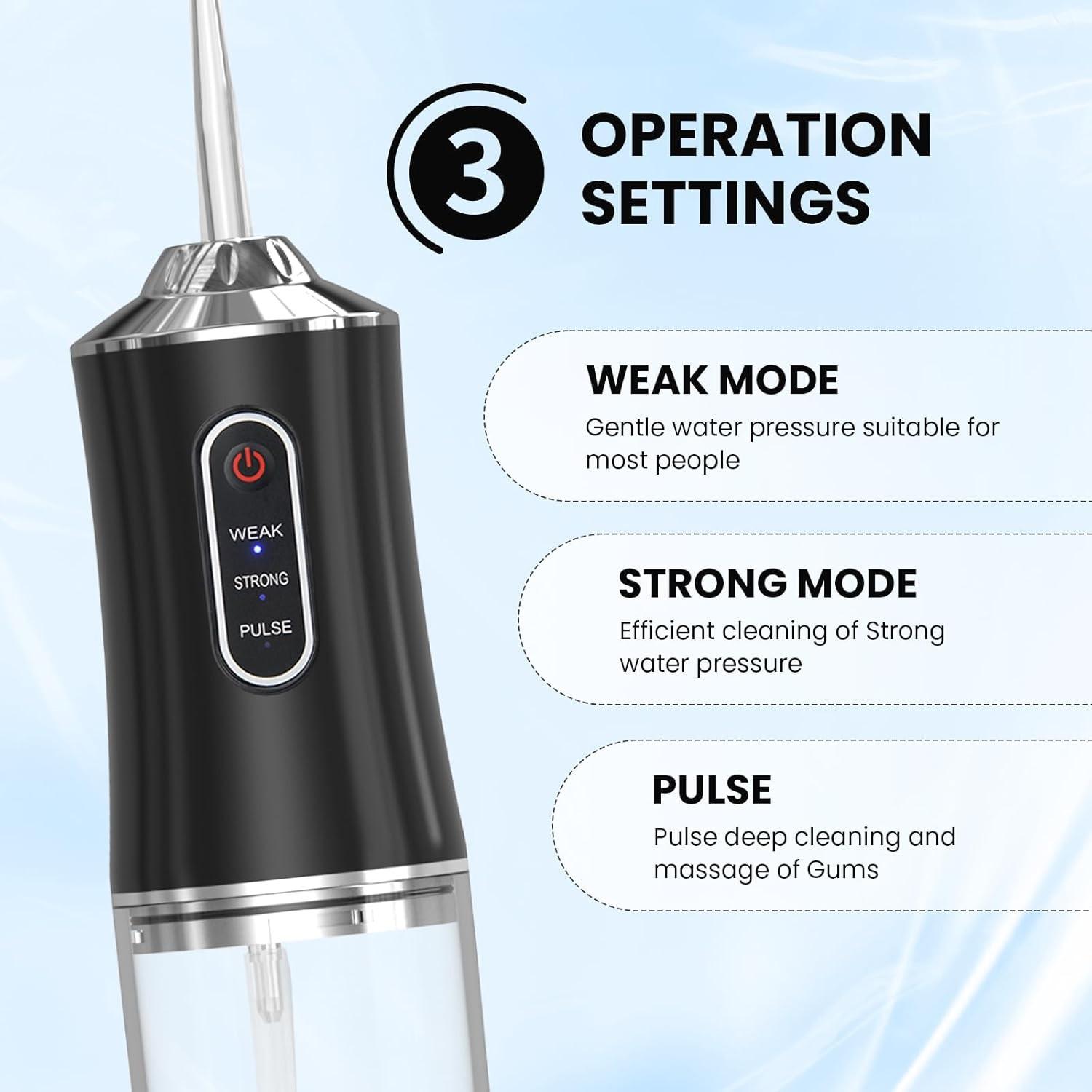 Electric Water Flosser, Portable Rechargeable Oral Irrigator with 4pcs Multifunctional Nozzle for Home & Travel, Personal Oral Care Appliance, Oral Hygiene Kit, Dental Water Flosser, Cordless Water Flossers