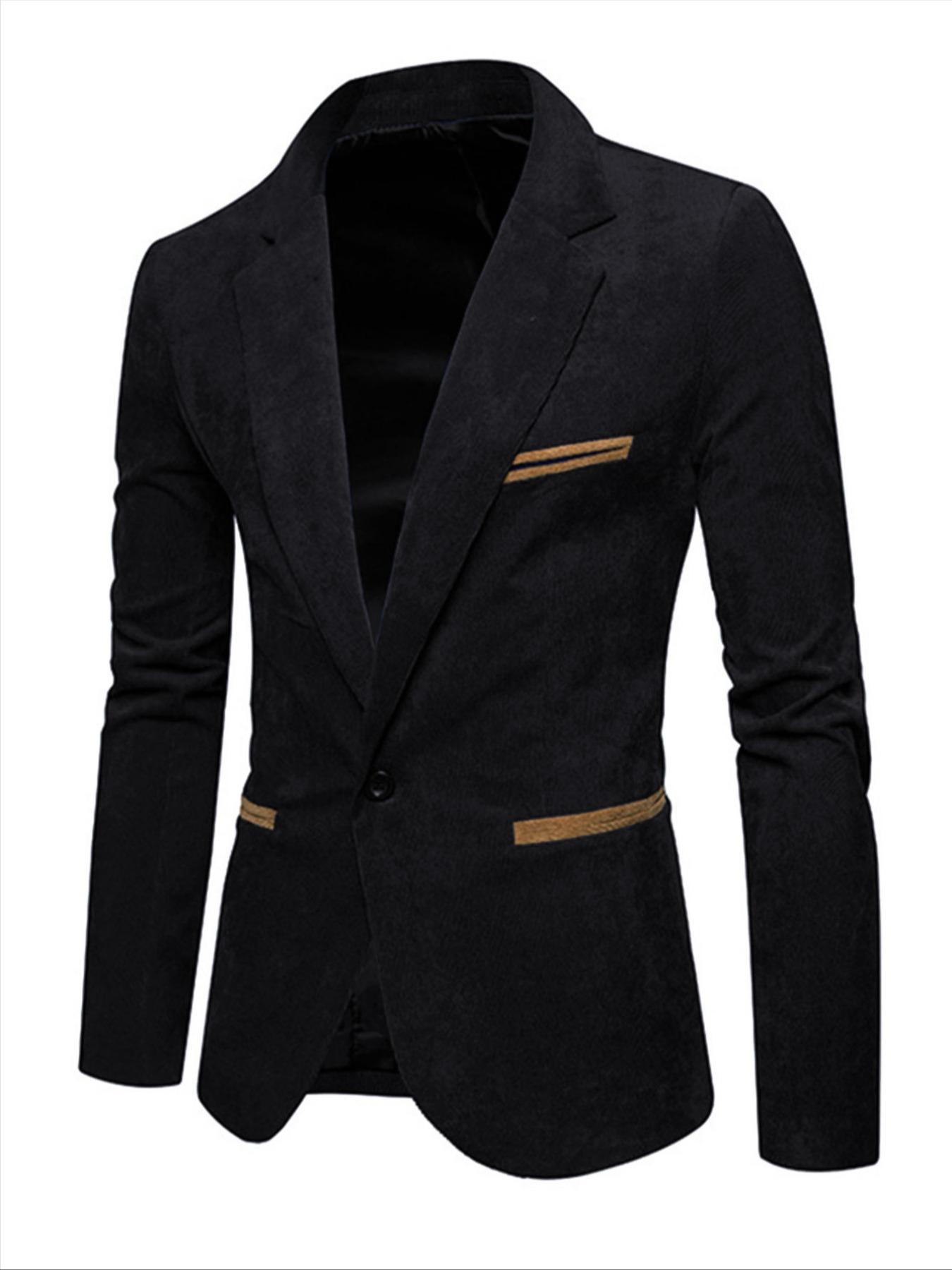 Men's Casual Suit Jacket Long Sleeve, Stylish Western Wear Outerwear, Perfect for Daily & Formal Occasions, Comfortable Fit Design