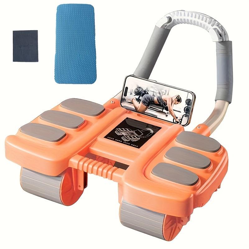 2026 New Version 4-Wheel Abdominal Trainer Set (3-Piece), Elbow Rest Auto Rebound Core Workout Machine with Knee Mat, Modern Home Gym Gear, Perfect Gift for Festivals