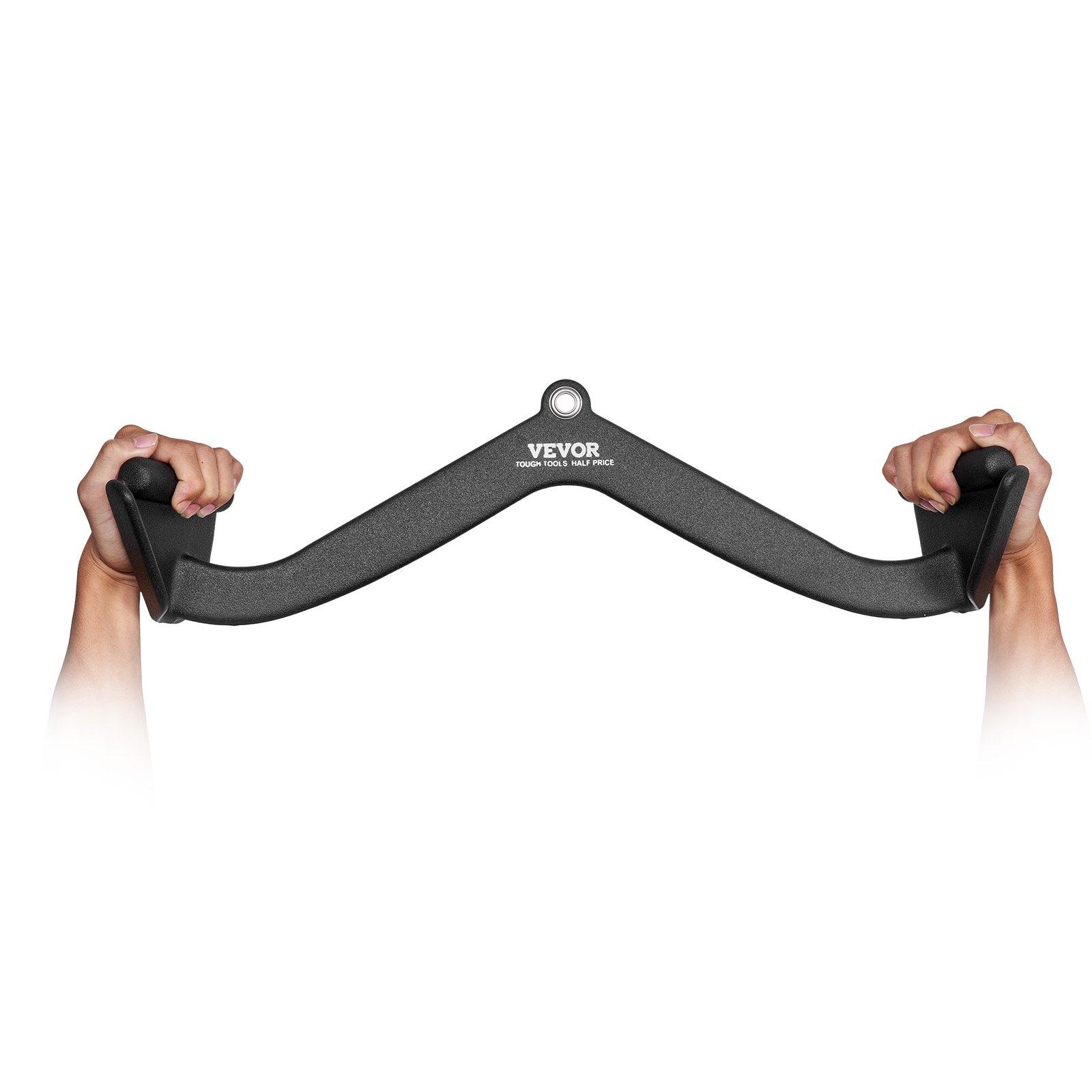 【FathersDayGift】VEVOR LAT Pulldown Attachment, Cable Machine Rowing V-bar Attachment, Tricep Pull Down Bar, Back Strength Training Rubber Coated Handle Grip, Bicep Curl Tricep Lat Pulldown Bar for Home Gym Fitness