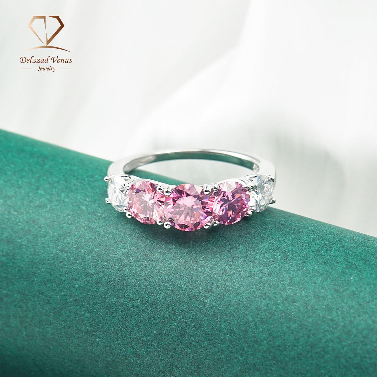 Delzzad 2ct S925 Heart Cut VVS Synthetic Moissanite Sparkling Love Promise/Tiara/Cluster Roses Ring Wedding Anniversary Valentine's Day Gift For Women