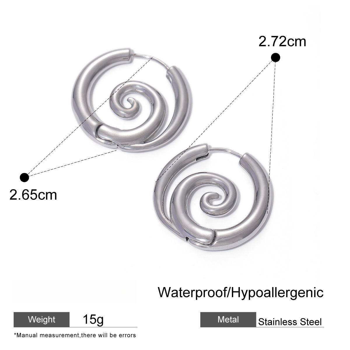 Faux Stretched Spiral Hoop Earrings for Women, Stainless Steel Coil Earrings, Gothic Spiral Ear Cuffs, Hypoallergenic Cartilage Helix Ear Jewelry