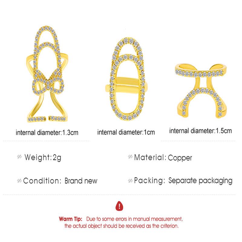 New Zircon Inlaid Nail Ring for Women Personalized Detachable Finger Ring Trendy Fashionable Jewelry Accessory Sparkling Beautiful Rings