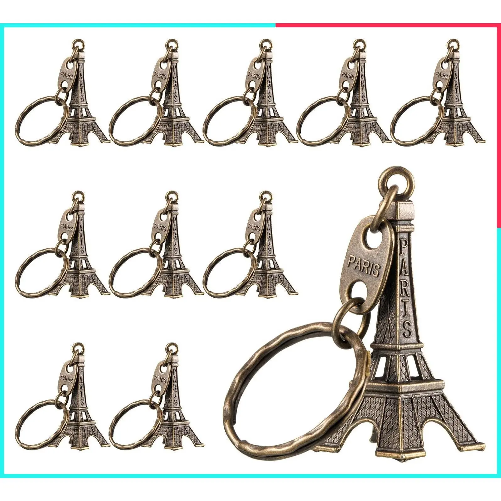 15 Pieces Eiffel Tower Keychains Retro French Souvenirs Adornment