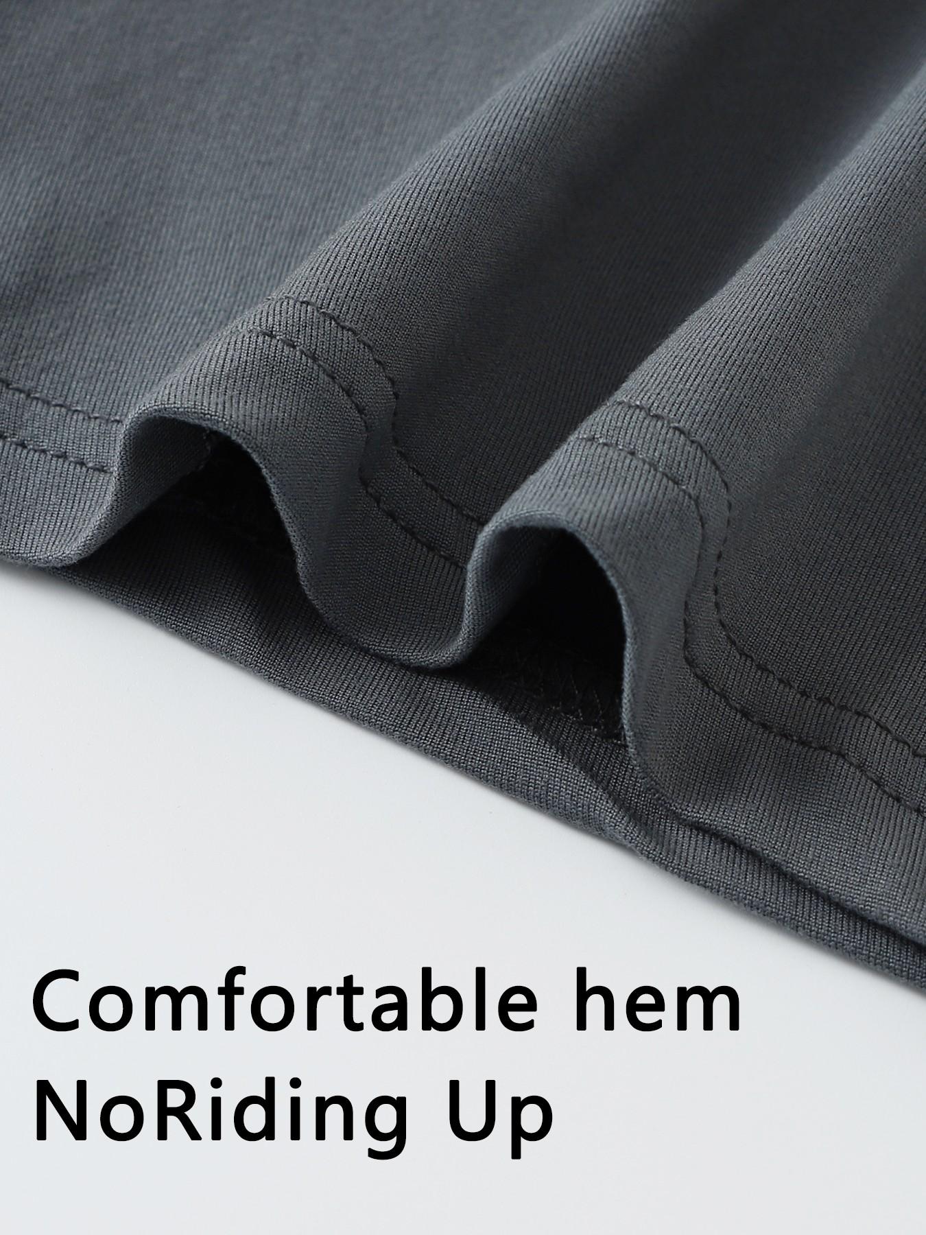 Ice-Feel Breathable Men's Underwear 3-Pack, High Elastic Non-Rolled Edge, Anti-Irritation Sweat-Wicking, Casual All-Seasons Solid Pattern