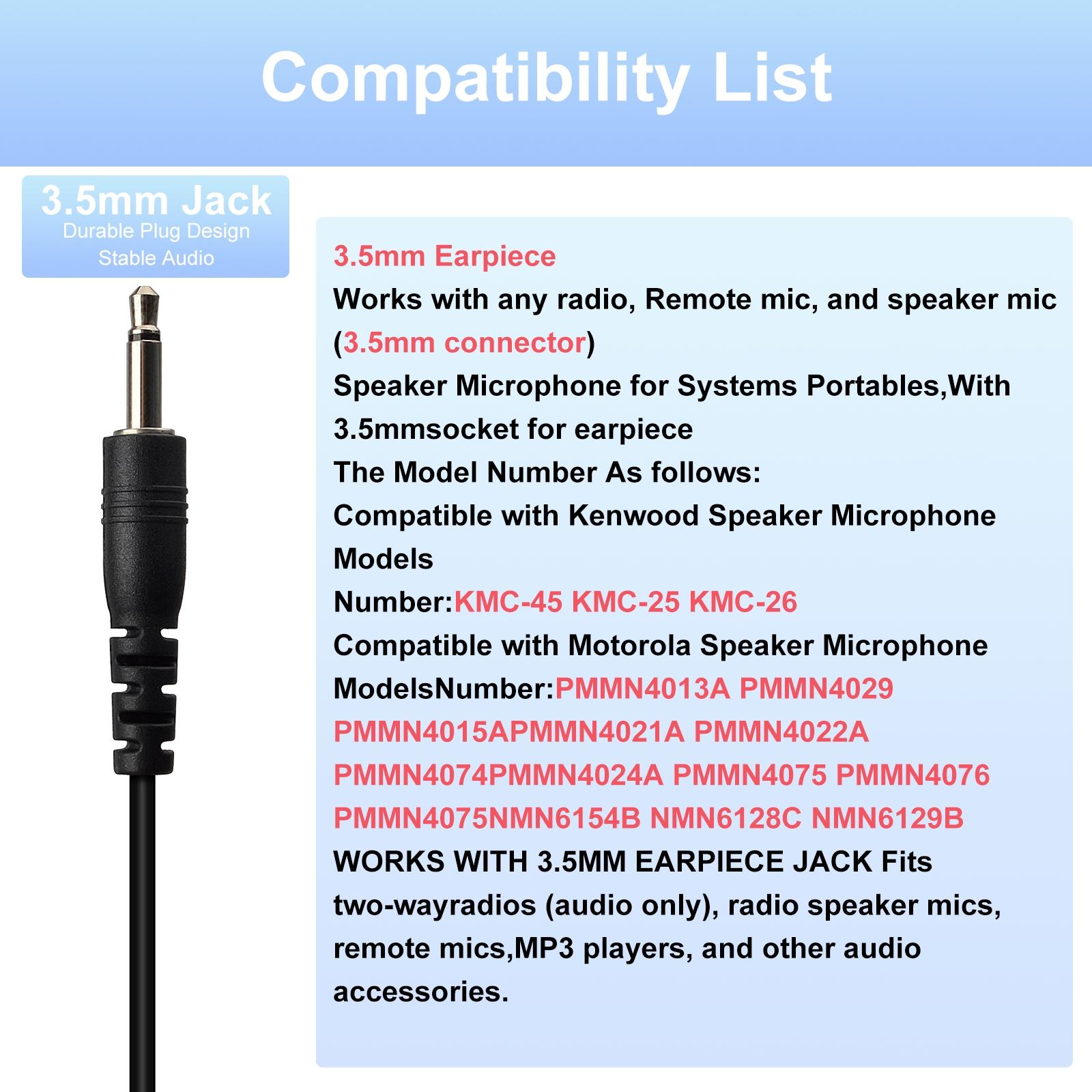 YNIBST 3.5mm Receiver/Listen Only Surveillance Radio Earpiece Compatible with Two-Way Radios, Transceivers and Radio Speaker Mics Jacks with Acoustic Coil Tube Walkie Talkie Headset for Security, Police and Law Enforcement Use YNIBST 3.5mm Receiver/Listen Only Surveillance Radio Earpiece Compatible with Two-Way Radios, Transceivers and Radio Speaker Mics Jacks with Acoustic Coil Tube Walkie Talkie Headset for Security, Police and Law Enforcement Use