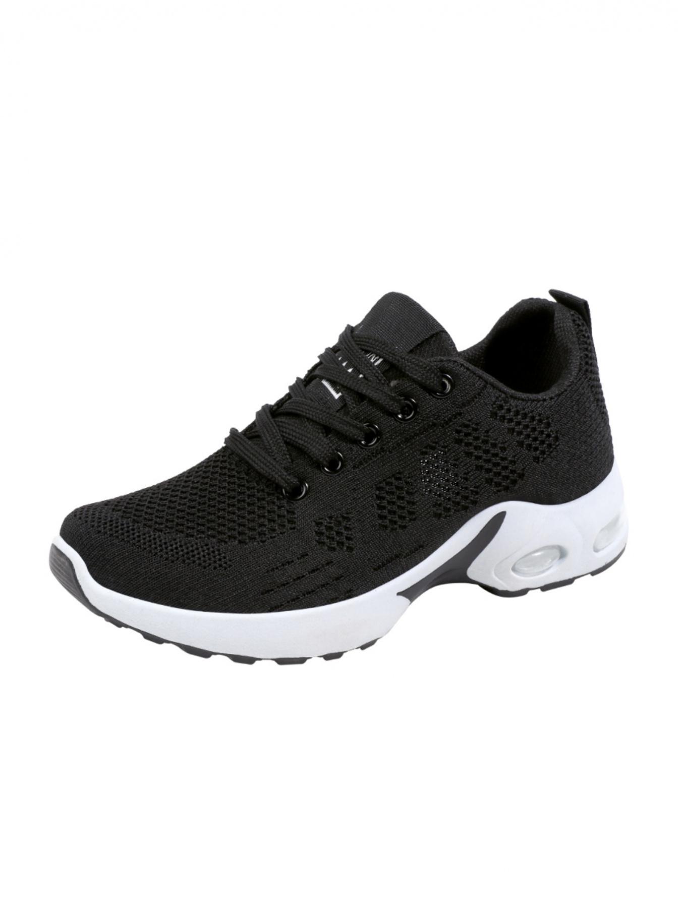 Ladies' casual sports shoes, trendy woven mesh breathable sports shoes, comfortable air cushion design, lightweight rebound, multi-color splicing fashionable color collision, preferred for daily commuting light sports wear