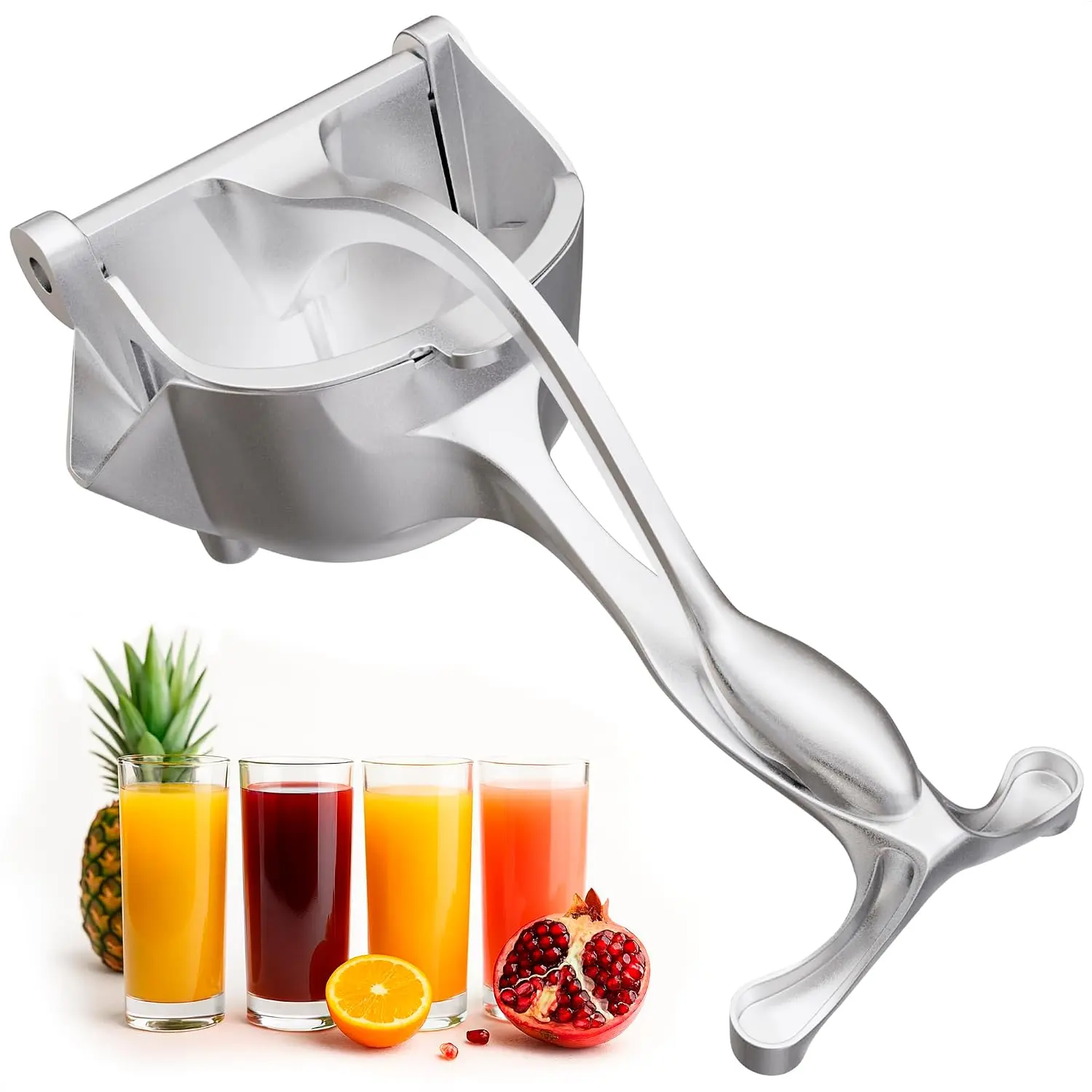 Heavy Duty Stainless Steel Manual Lemon Squeezer, Premium Metal Citrus Press & Handheld Fruit Juicer, Dishwasher Safe Portable Kitchen Tool for Fresh Lemon, Lime & Orange