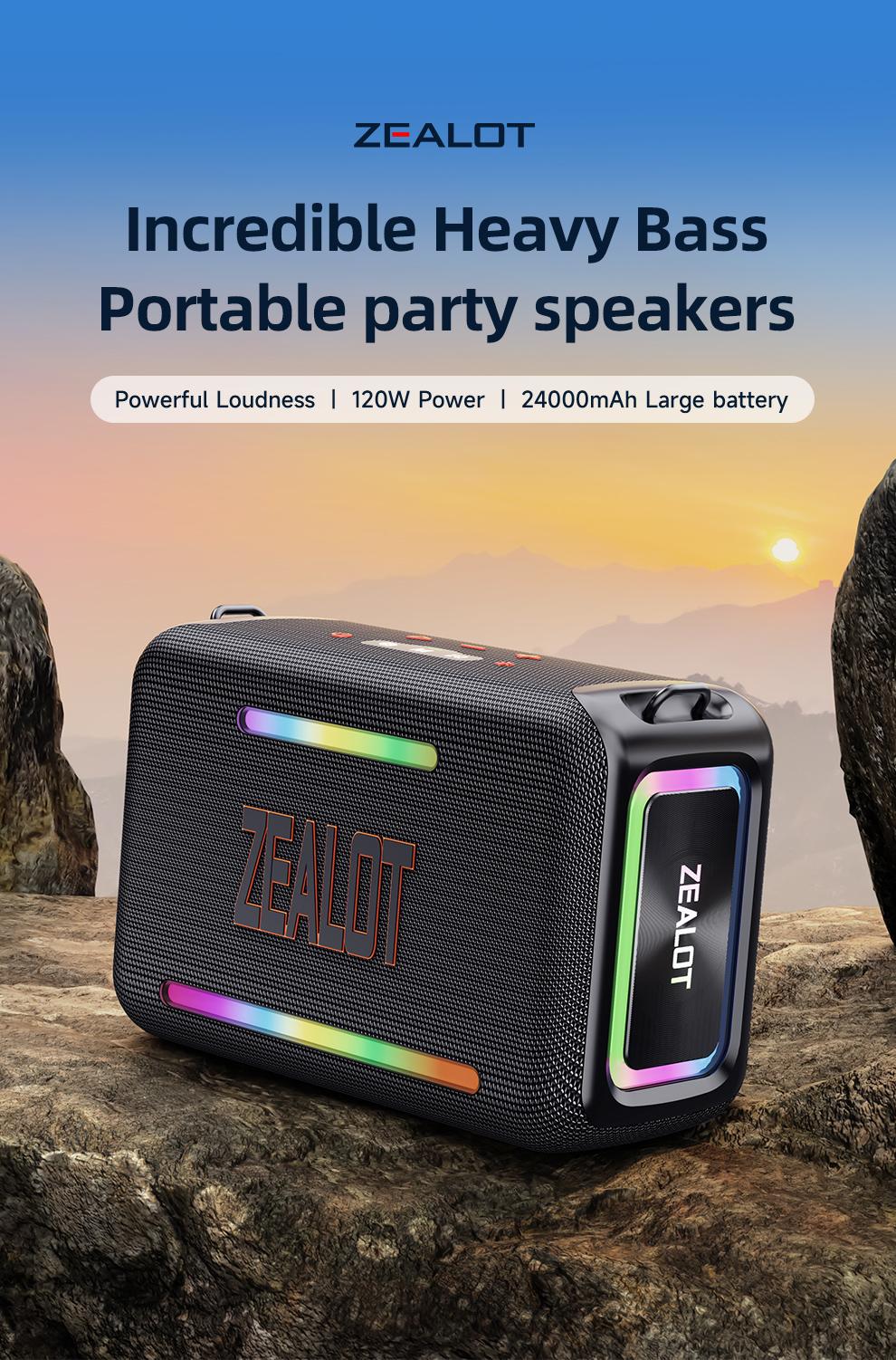 Zealot S95 120w Wireless Speaker, Outdoor Bluetooth Speaker, Dsp
