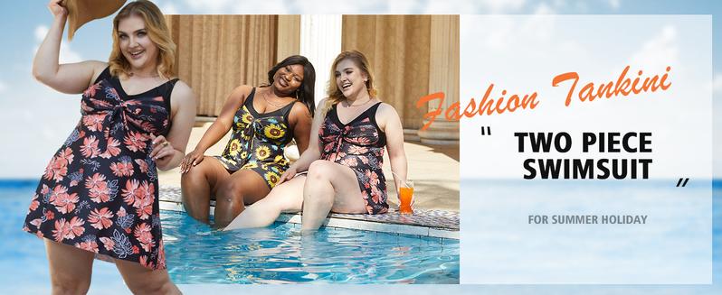 【12-28W】Hanna Nikole Women's Two Piece Swim Dress Plus Size Tummy Control Tankinis Swimdress Floral Printed Swimwear Swimsuits with Boyshort 【12-28W】Hanna Nikole Women's Two Piece Swim Dress Plus Size Tummy Control Tankinis Swimdress Floral Printed Swimwear Swimsuits with Boyshort