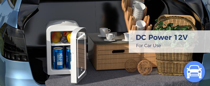 Electactic Compact Refrigerator, Skincare Fridge With Dimmable LED Light Mirror,4L 12oz Capacity, Portable Small Refrigerator for Cosmetics, Skin Care and Food , Ideal for Bedroom, Car, Office & Dorm,100% Freon-Free & Eco Friendly,Black&White.