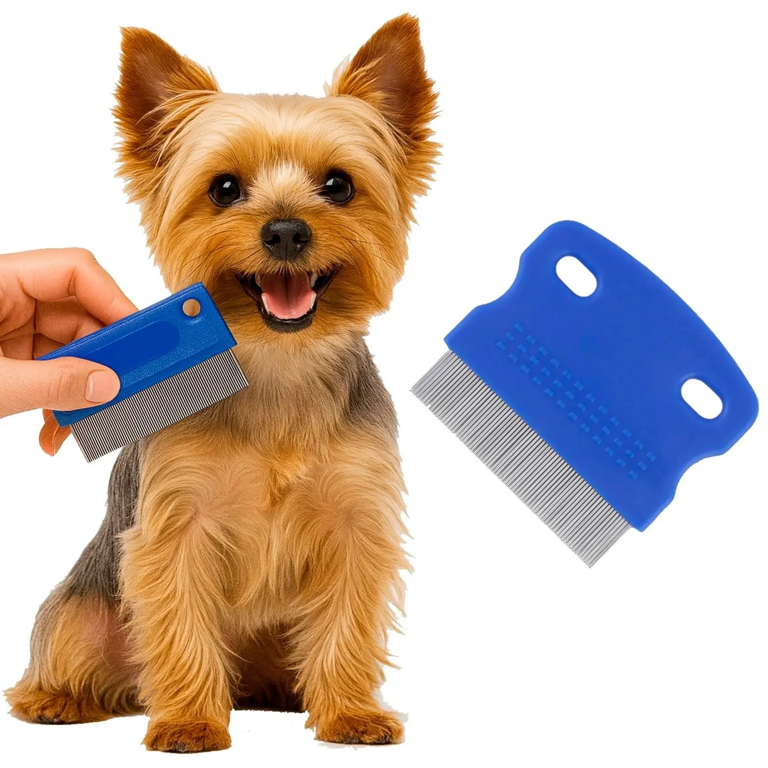 Tear Stain & Flea Remover Comb Set for Dogs & Cats – Stainless Steel Eye Grooming Tool for Stains, Crust & Mucus – Gentle, Safe, Reusable – Pack of 2Gift