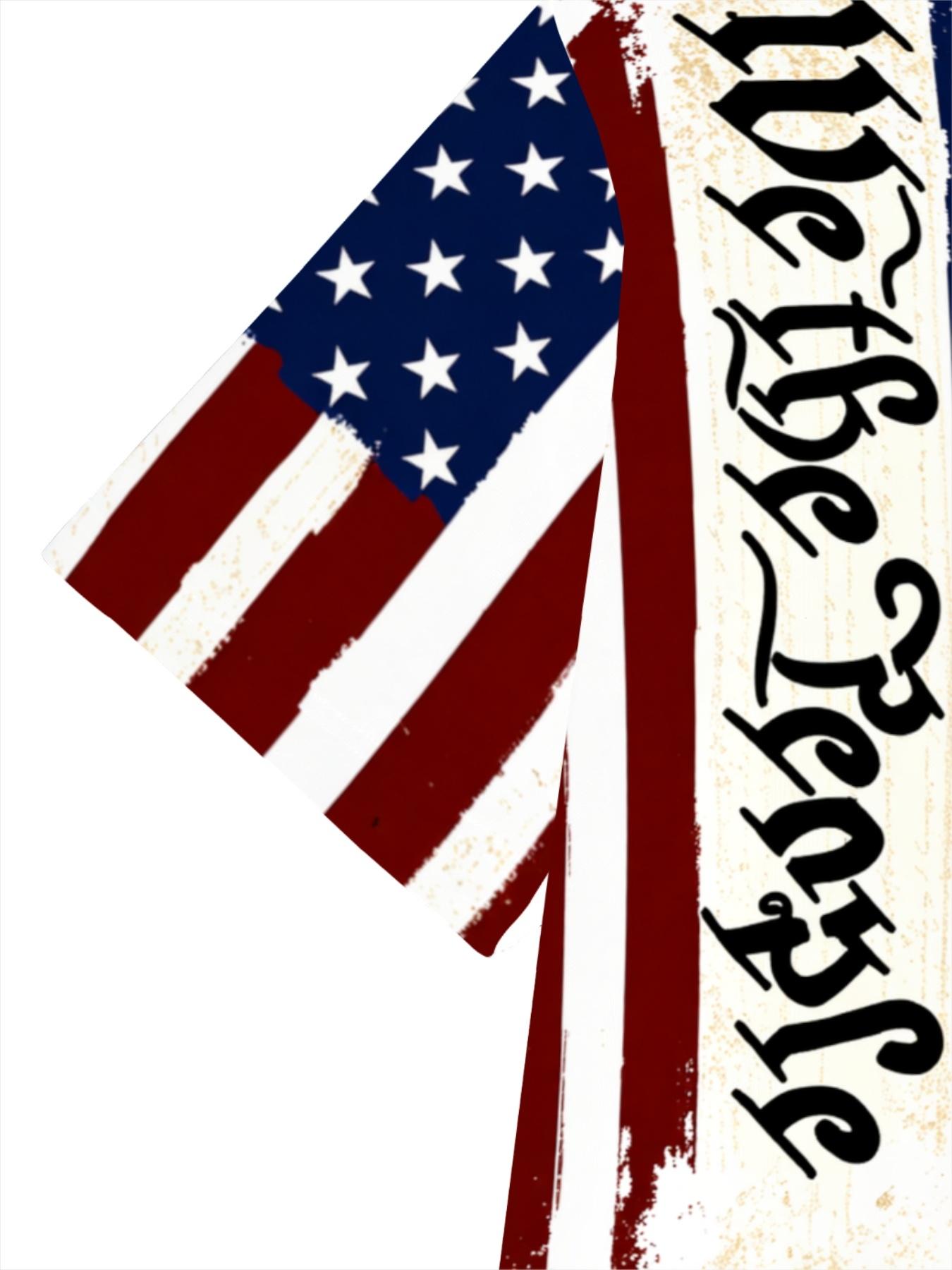 Men's Short Sleeve T-Shirt with American Flag Pattern, Casual Fashion Printed Top, New Summer Trendy Men's Clothing