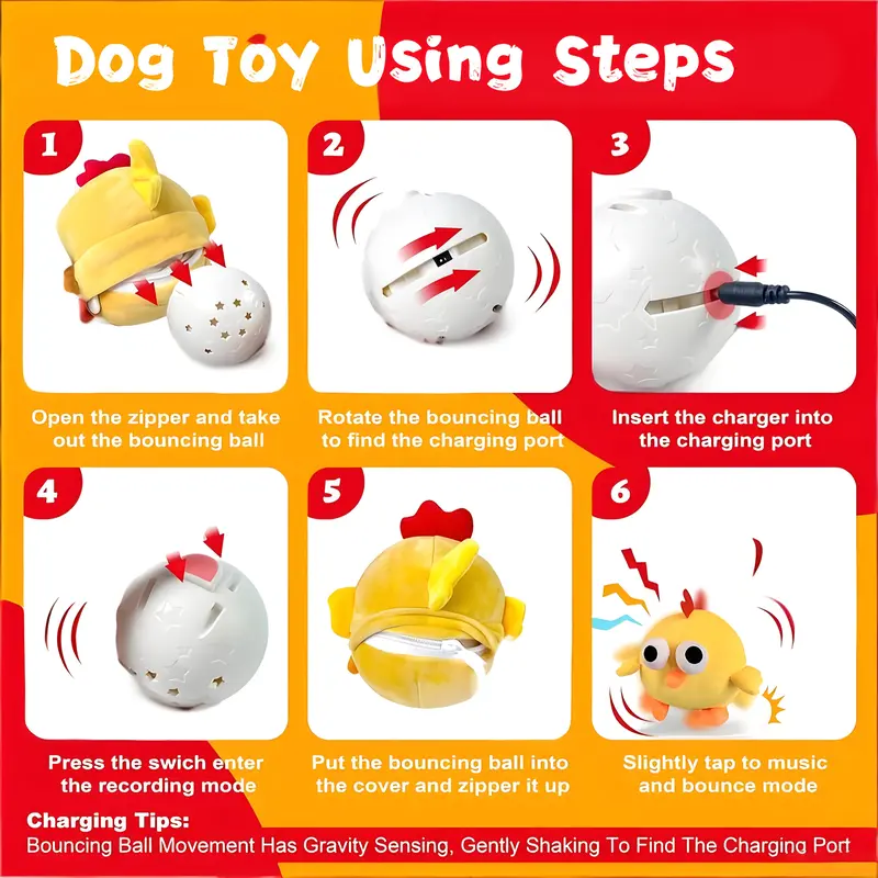 Cartoon Pig Fabric Plush Bouncing Ball Pet Toy - USB Rechargeable Battery, Interactive Play, Electronic Sound-Making, Washable Dog Accessory