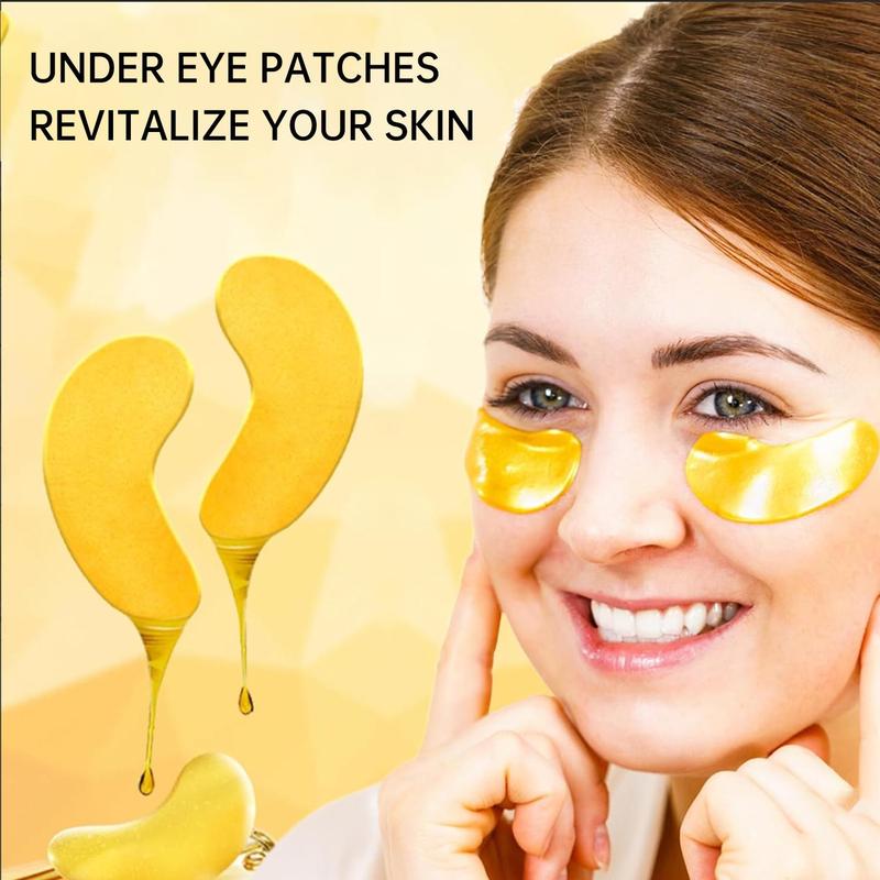 24K Gold Collagen Under Eye Masks, Comforting Skincare Moisturizing Eye Masks, 12 Pairs/Set, Soothing & Hydrating, Nourishing Under Eye Skin, Summer Eye Care Product