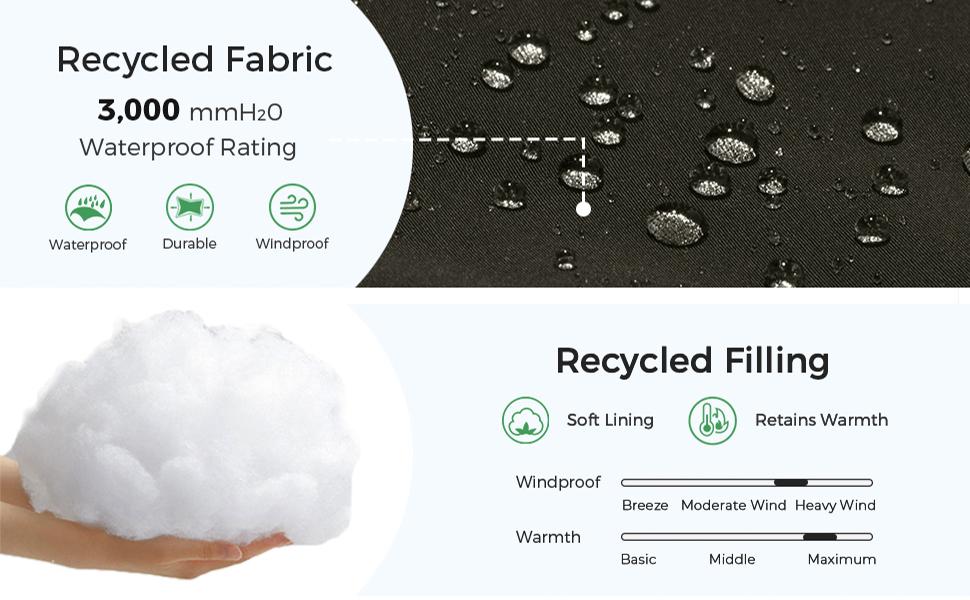 FallFreshness Women's Hooded Winter Coat Waterproof Warm Long Puffer Jacket Parka