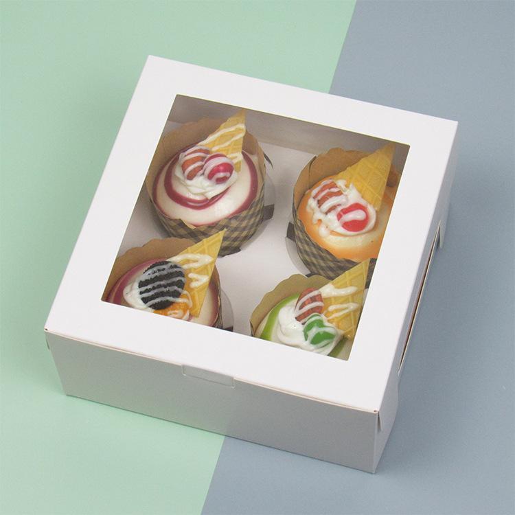 20/15/10/5/1pcs 4/6 Pack Clear Window Muffin Boxes, Kraft Paper Cupcake Containers for Bakery Desserts.needoh.paper plates