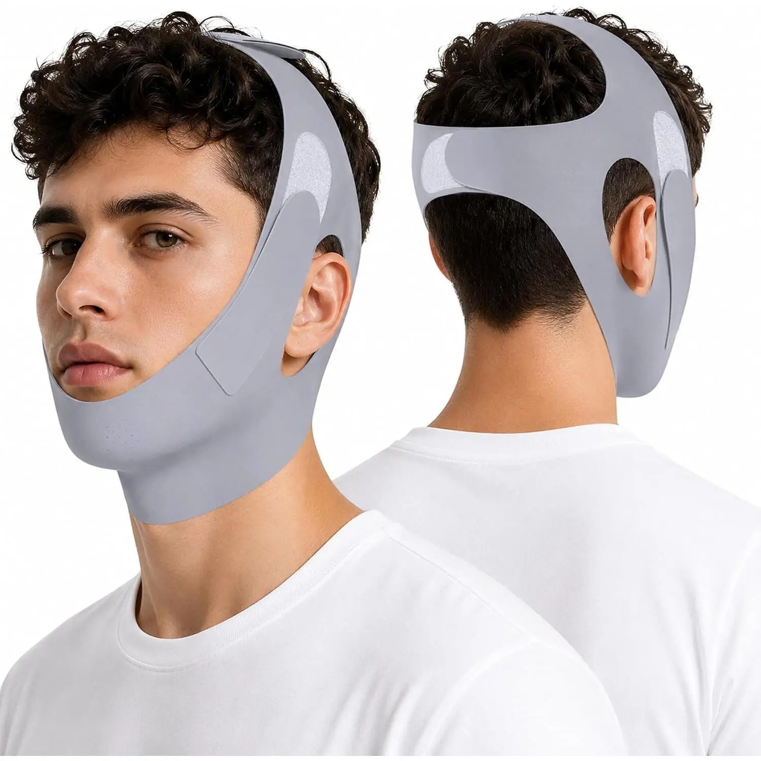 Chin Strap Sleeping – 4 Point Adjustable Chin Strap CPAP Users - Breathable Anti Snoring Chin Strap | Anti Snore Chin Strap with Elasticity | Comfortable Sleep Chin Strap Adults