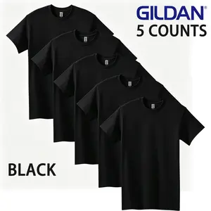 GILDAN G5000 Basic T Shirt 5 Pack Set 100% Cotton Premium Crewneck Tee Essential Multi Pack Shirts Sizes S to 4XL Durable Breathable and Soft Classic Fit Everyday Casual Wear High Quality Basic Tees For Any Occasion