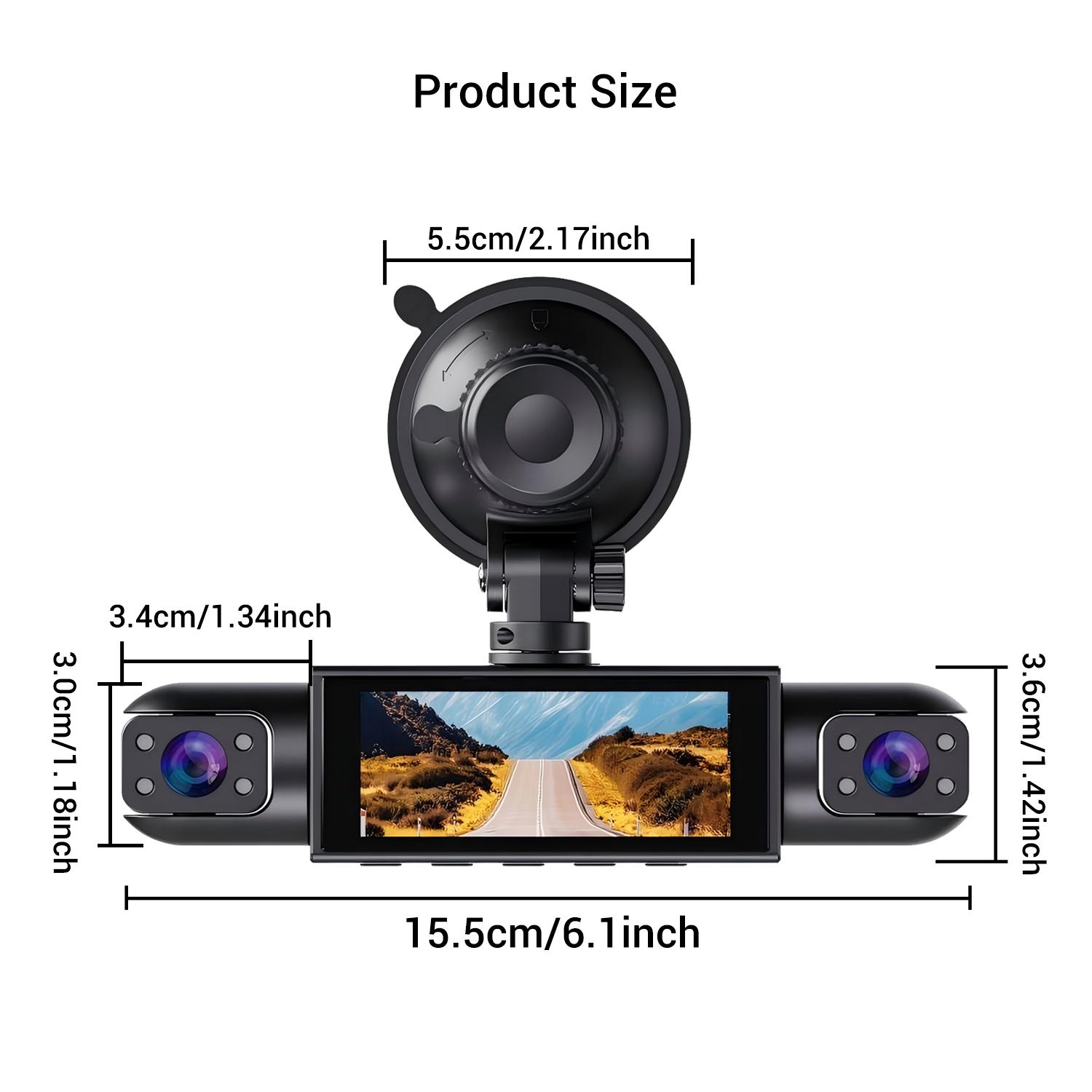 1080P Dash Cam with 3.16 Inch IPS Screen,  4-Lens Front, Rear, Left and Right, Wide Angle Traffic recorder with Loop Recording, G Sensor, Parking monitoring , Motion Detection for Universal Car Camera, HD Driving Recorder, Car Dashcam