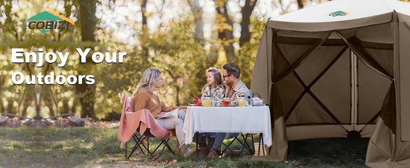 COBIZI 12x12ft Pop Up Gazebo Tent Screen House with Mosquito Netting and Sidewalls for Camping