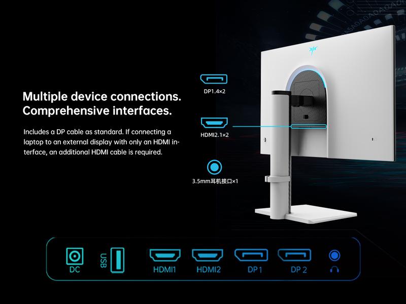 KTC 27" 2K Native 300Hz HDR400 Fast IPS White Gaming Monitor, QHD 2560*1440 Supports OC 320Hz, GTG of 1ms, 144% sRGB High Brightness 450cd/㎡, Low Blue Light, Flicker-Free, Original Rotatable Stand, VESA Wall Mount Compatible, H27E6