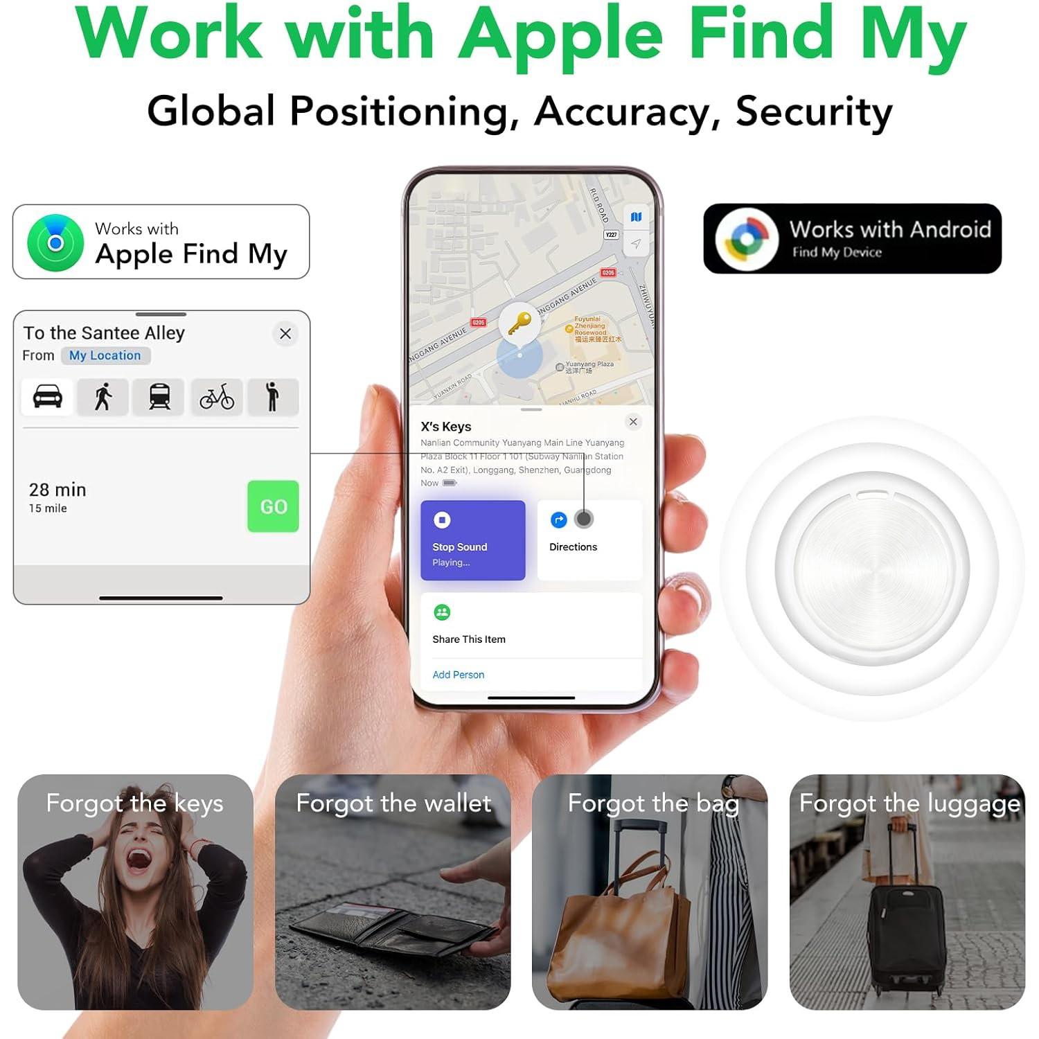 Smart Key Tracker Compatible with iOS and Android, Mini Electronic Tracking Device for Keys and Bags, Wrist Style Batteries Included