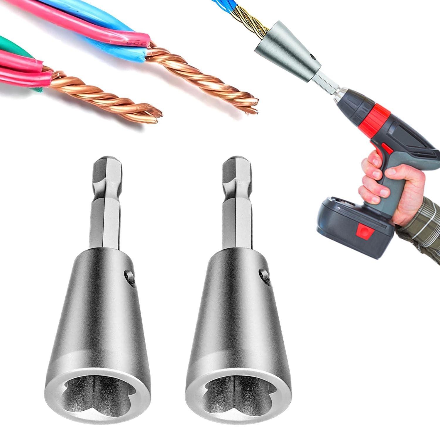 1pc Wire Twisting Tool Quick Twist Drill Driver Electrical Tool, Multi-Tool Cable Connector, Upgraded for Drilling Industry, 9-22mm Hex Handle