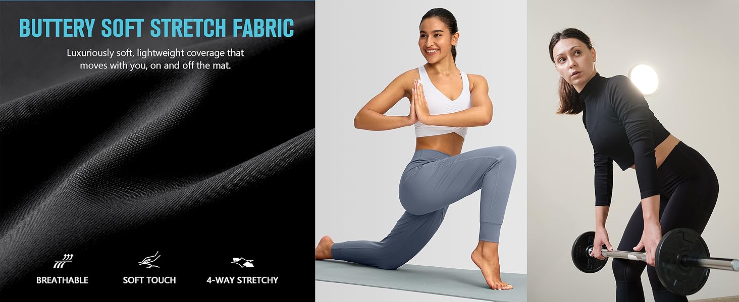 G Gradual Women's Joggers High Waisted Loose Leggings for Women Lightweight Stretchy Casual Sweatpants with Pockets Yoga Pants Gym Outfits, Workout, Athletic, Lounge