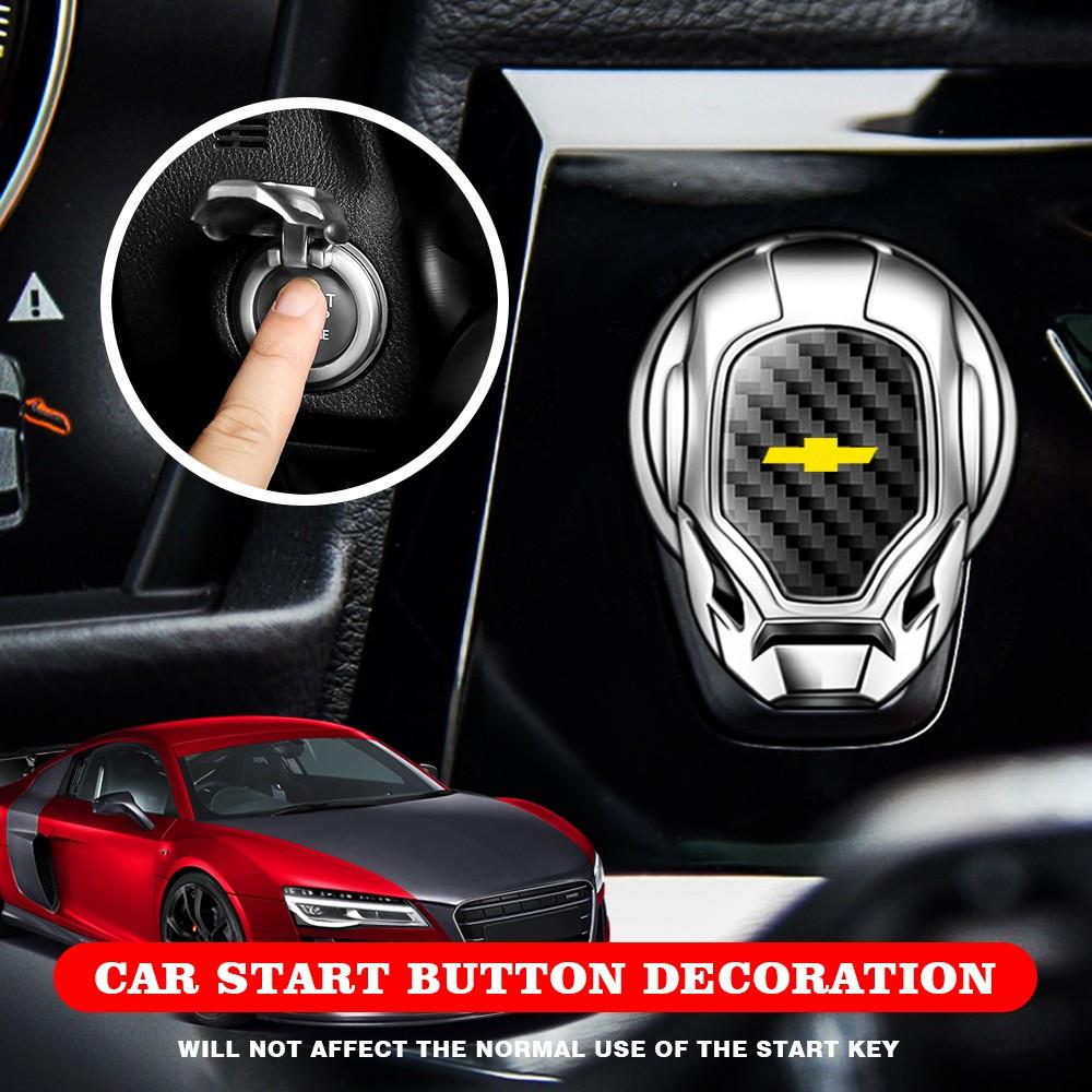 Chevrolet Car Interior Engine Start Button Protective Cover, Car Engine Start Button Cap, Engine Start/Stop Switch Decorative Button Cover, Flip-Open Automotive Style Design, Car Accessories.