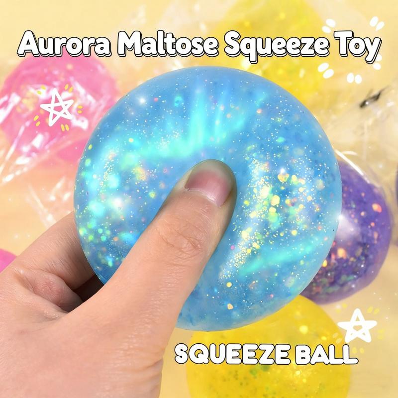 1-Piece Iridescent Soft Squishy Ball, Sleek Iridescent Style Durable TPR with Bouncy, Calming Squeeze for Stress Relief Fidget During Daily Breaks, Stress Relief Gadgets, Squishy Sensory Fidgets