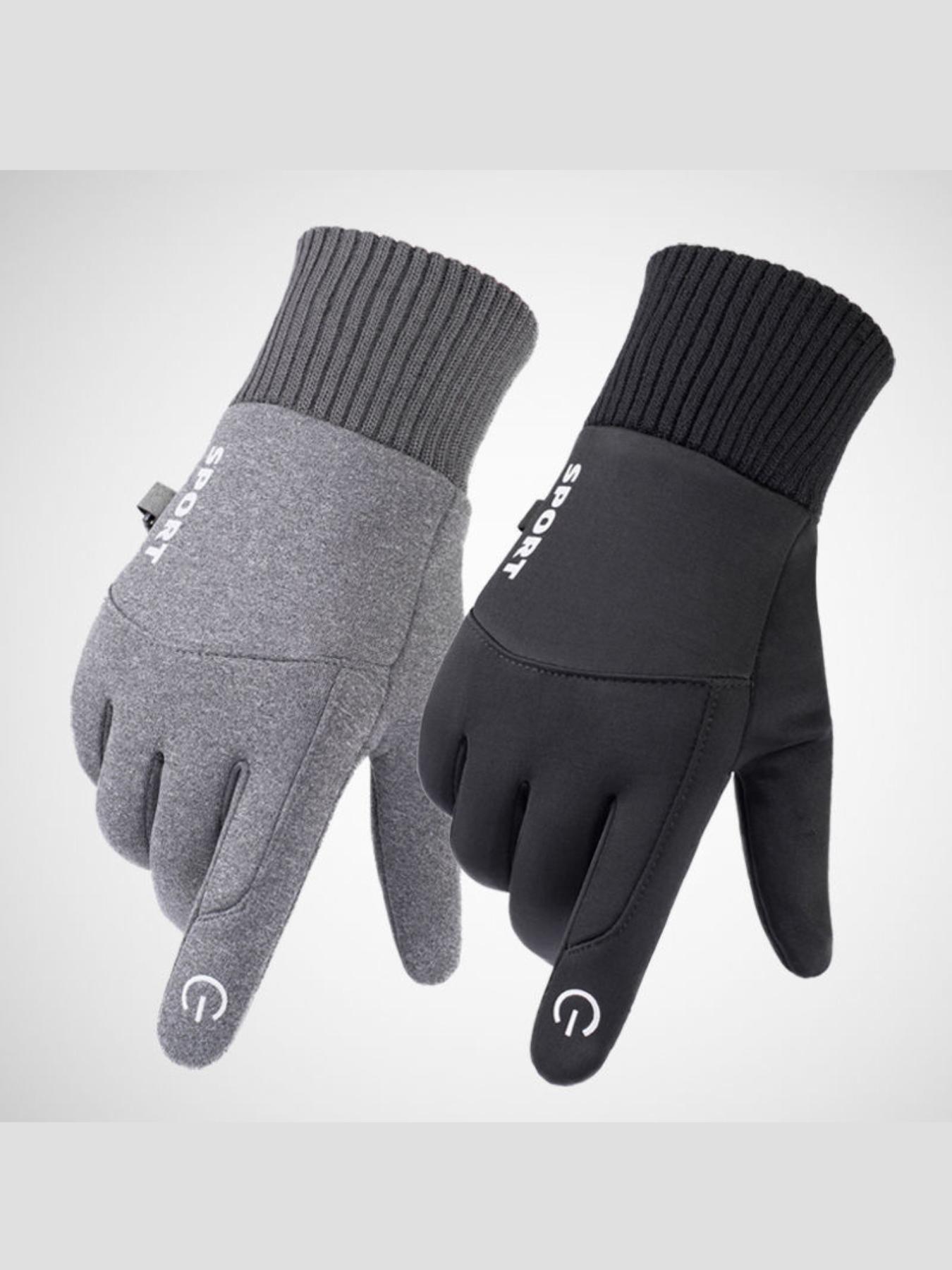 Men's Polyester Fleece Lined Gloves, Waterproof Windproof Touchscreen Compatible, Ideal for Skiing Cycling Motorcycle Outdoor Sports Motorbike Gloves